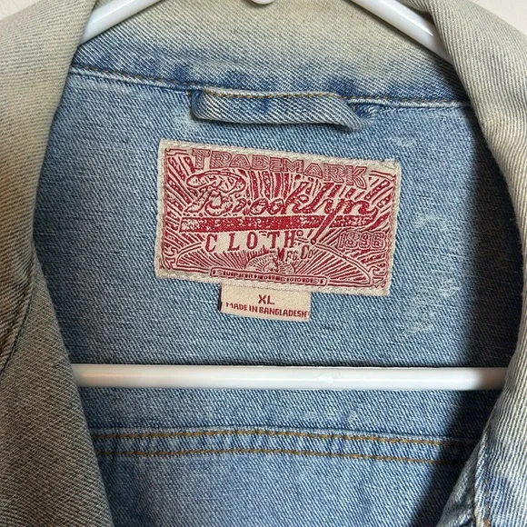 Brooklyn Cloth Men’s Acid Washed Denim Jacket Size XL - Picture 3 of 5